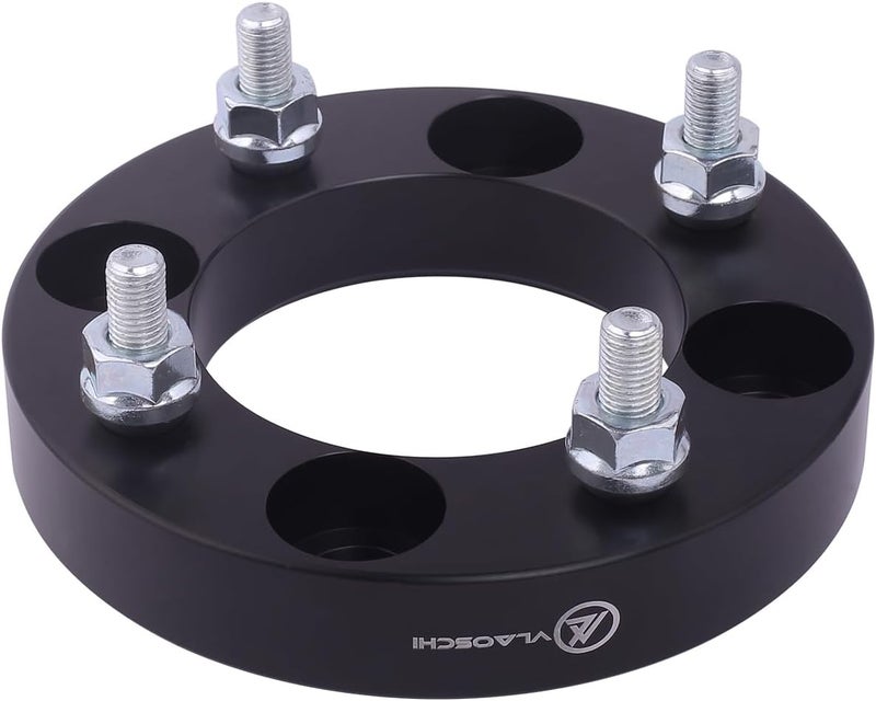 VLAOSCHI Black Forged 4x4 Wheel Spacers 1 Inch with M12x1.25 Studs Compatible with Yamaha Golf Cart (4x101.6 Bolt Pattern 68.5mm Center Bore) - Pack of 2 - Image 5